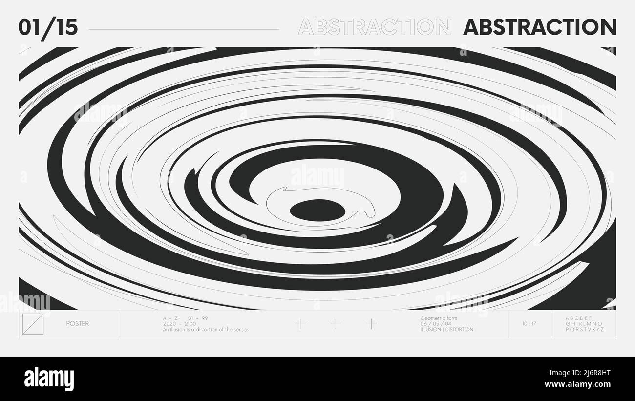 Abstrakte moderne geometrische Banner mit einfachen Formen in schwarz-weißen Farben, grafische Komposition Design Vektor-Hintergrund, Kreise auf der Ebene der t Stock Vektor