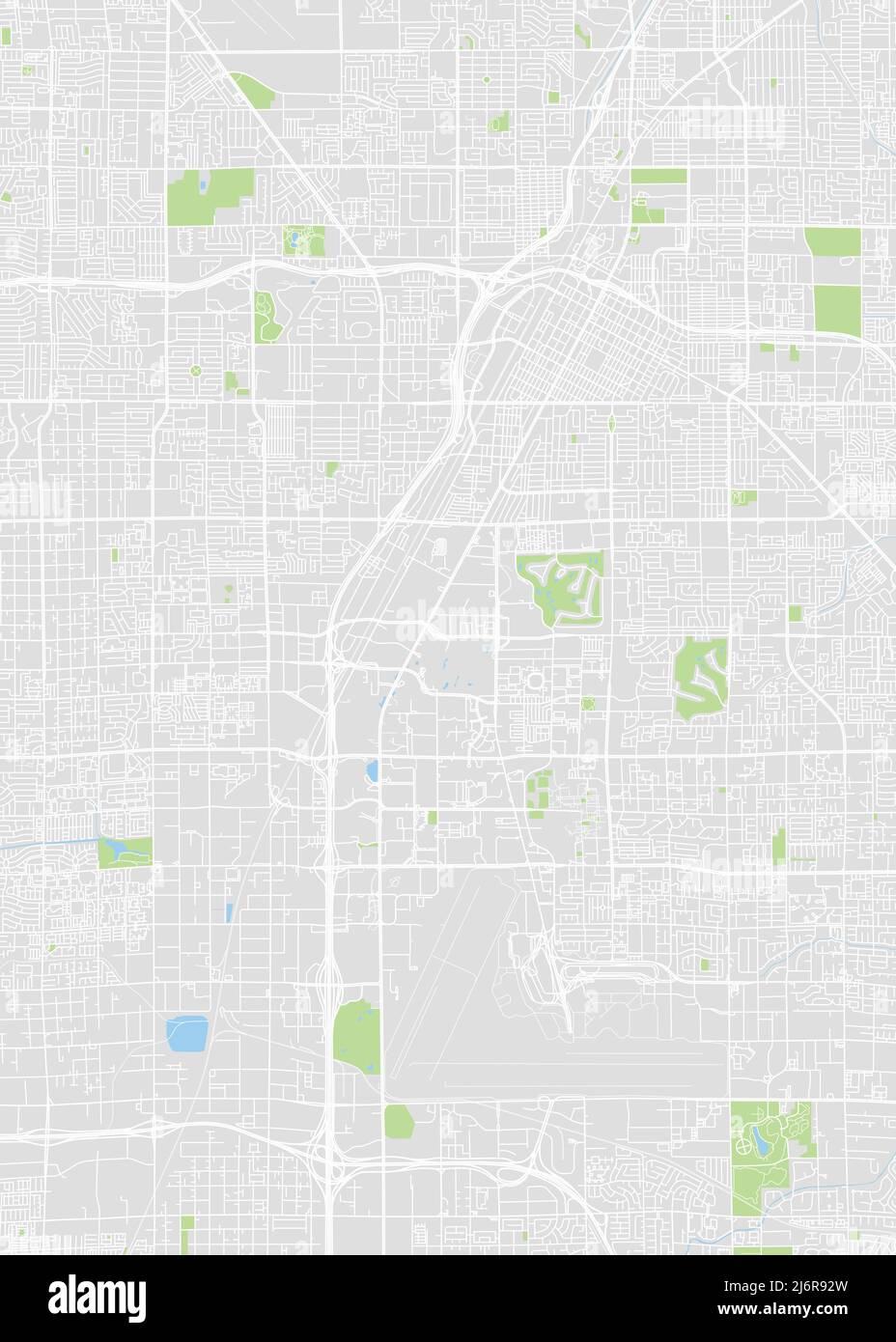 Stadtplan Las Vegas, Farb-Detailplan, Vektorgrafik Stock Vektor