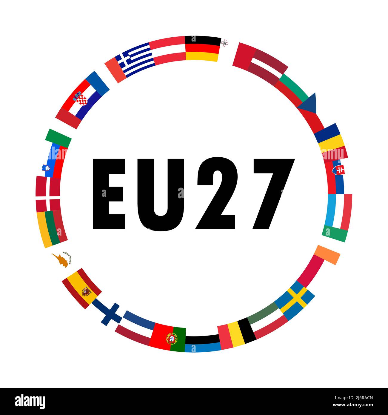 Nationale Flaggen EU-Länder im Kreis Stock Vektor