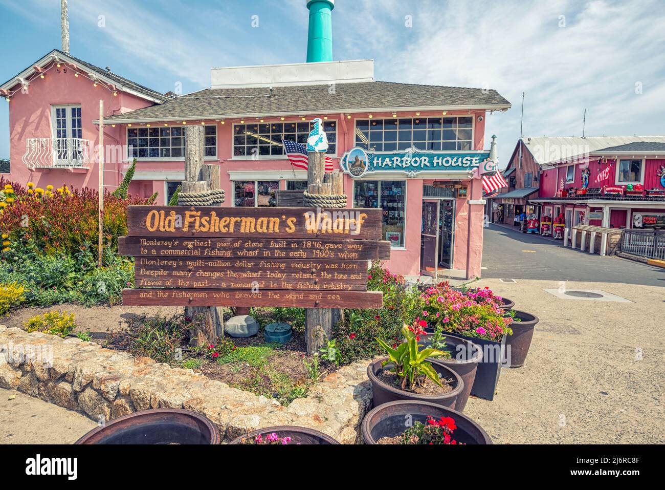 Blick auf Old Fisherman's Wharf. Monterey, Kalifornien, USA. Stockfoto