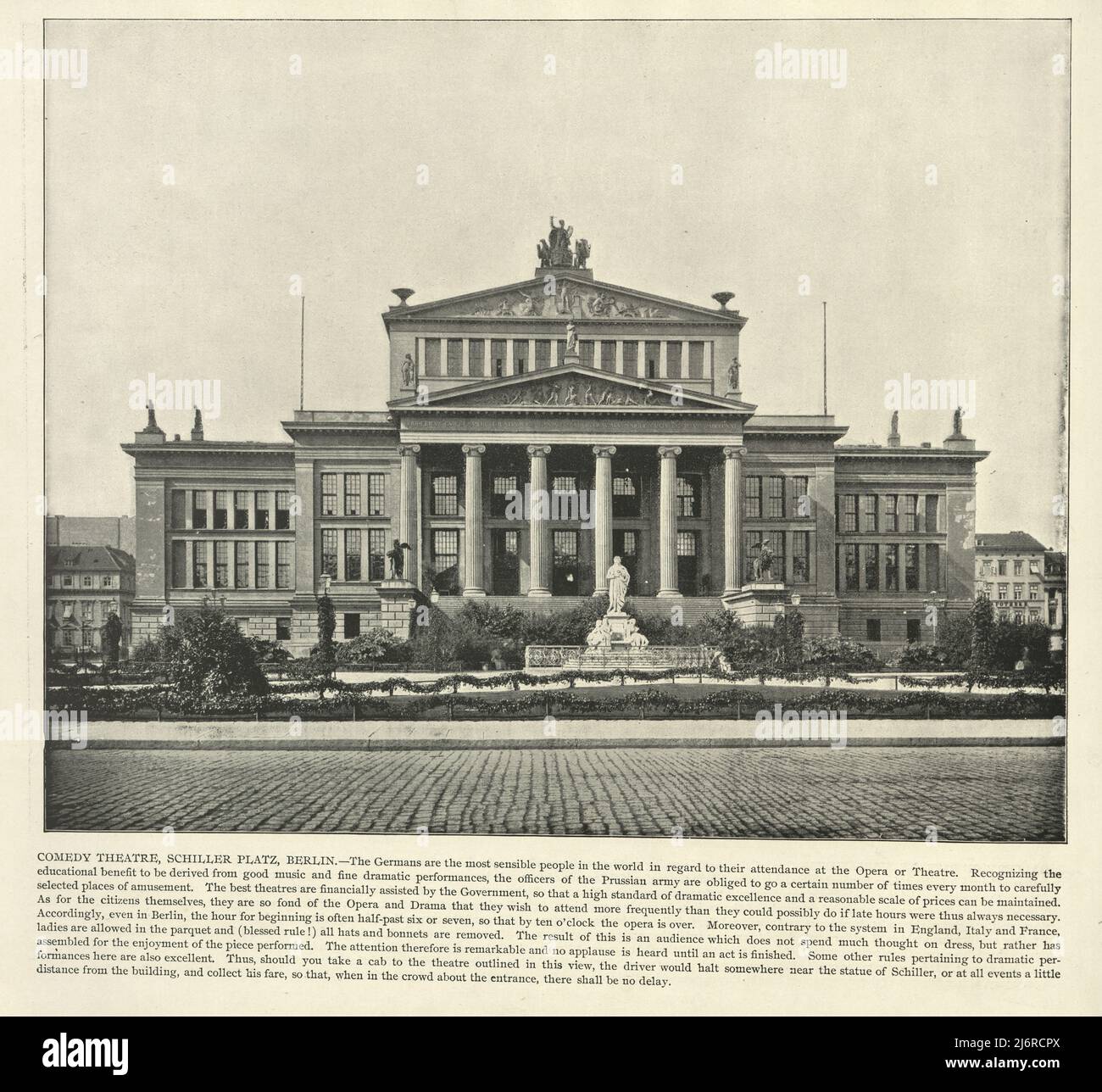 Vintage-Fotografie des Komödientheaters, Schiller Platz, Berlin, Deutschland, 19.. Jahrhundert Stockfoto