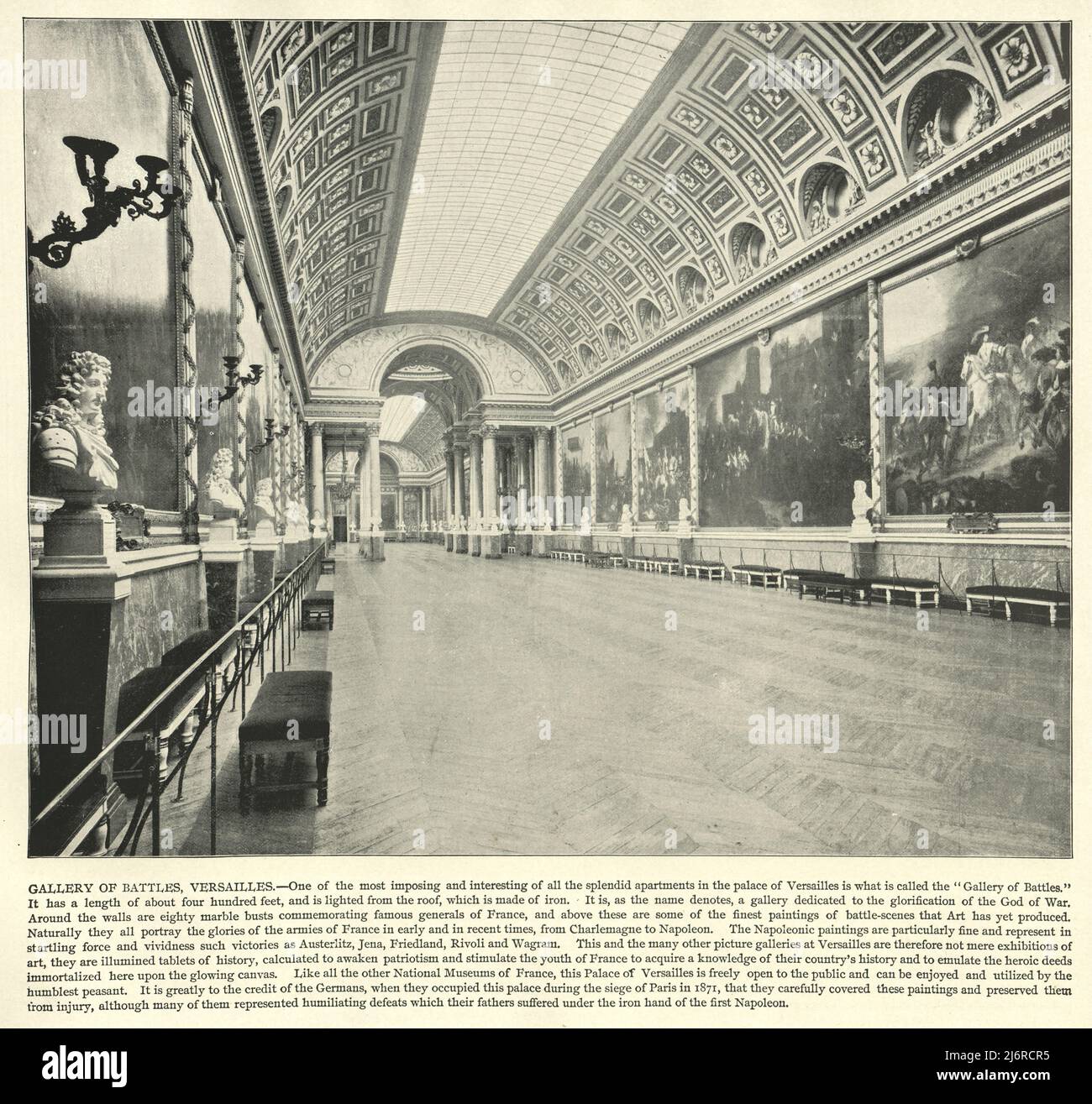 Vintage-Foto der Galerie der Schlachten Versailles, 19.. Jahrhundert Stockfoto