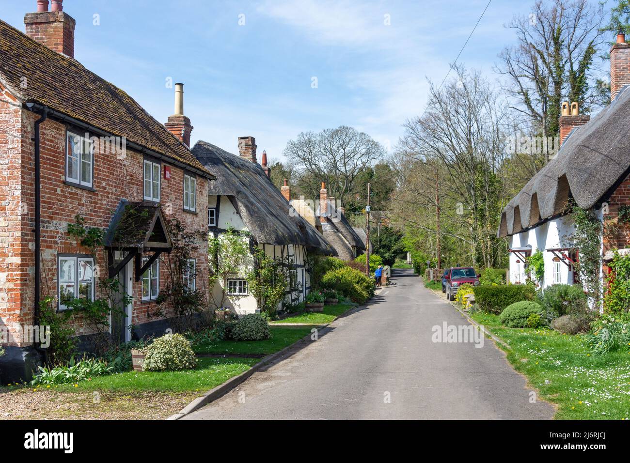 Reethütten, Church Street, Wherwell, Hampshire, England, Vereinigtes Königreich Stockfoto