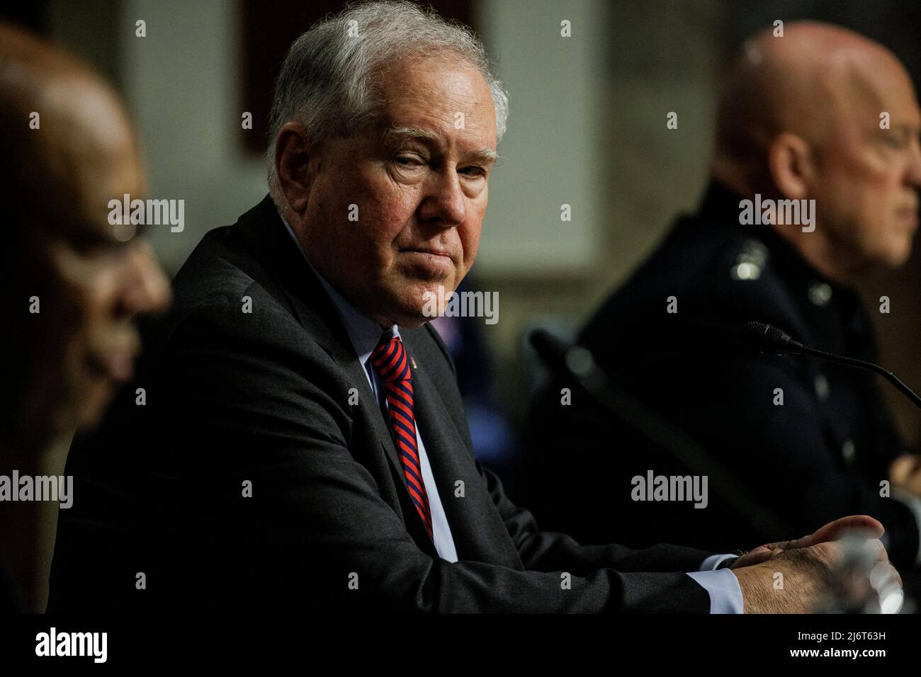 DER US-Luftwaffenminister Frank Kendall bezeugte am 3. Mai 2022 bei einer Anhörung der Streitkräfte des Senats im Dirksen Senate Office Building auf dem Capitol Hill in Washington, DC, USA. Foto von Samuel Corum/CNP/ABACAPRESS.COM Stockfoto