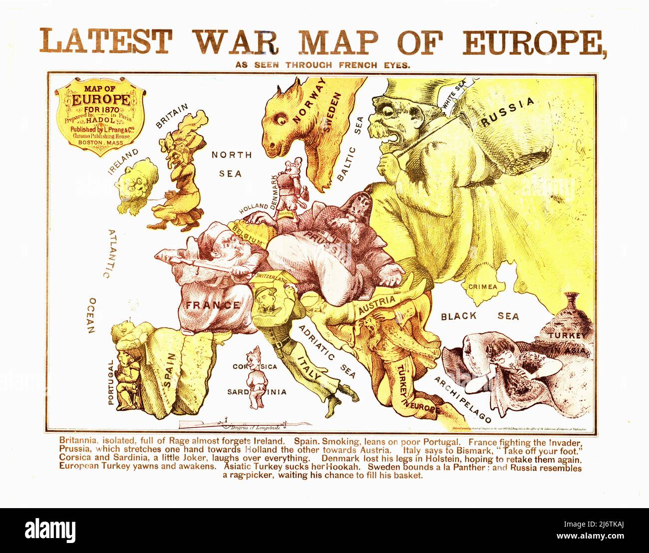 Neueste Kriegskarte von Europa Stockfoto