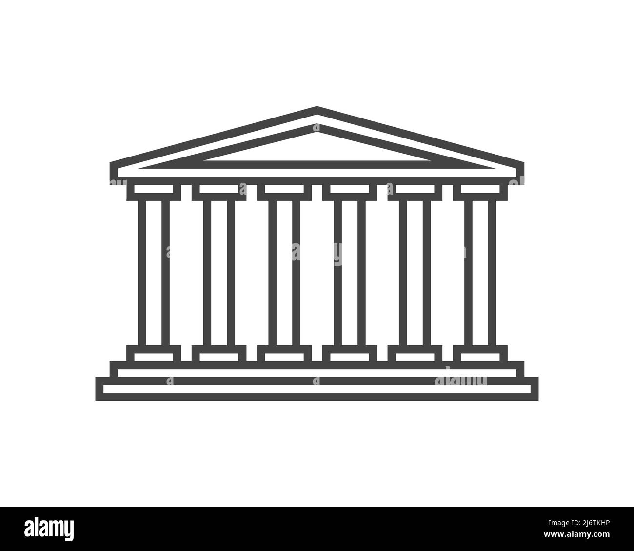Symbolvektor für Regierungsbehörden. Symbol für die Gebäudekonstruktion. Architektur Wohndesign. Klassisches Stadtschild des Anwesens Stock Vektor