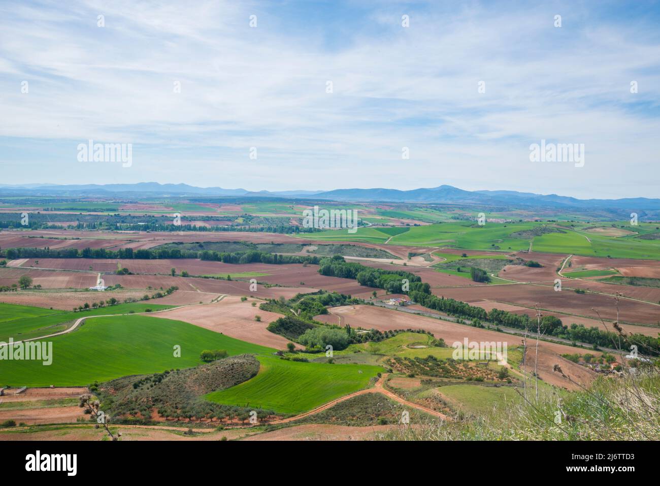 Landschaft von La Alcarria. Jadraque, Provinz Guadalajara, Castilla La Mancha, Spanien. Stockfoto