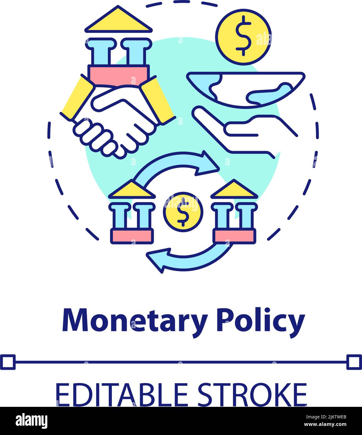 Symbol für geldpolitisches Konzept Stock Vektor