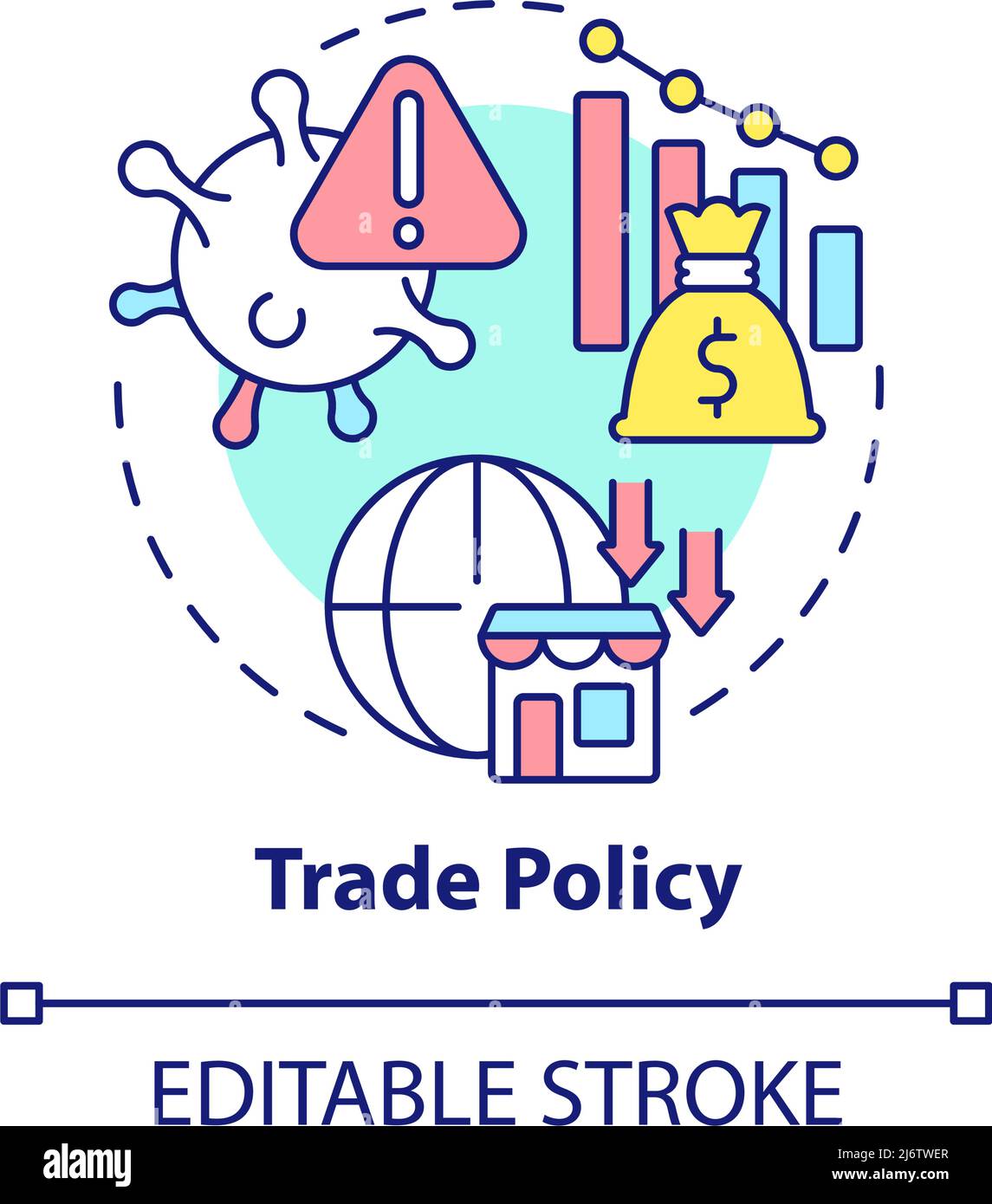 Symbol für das handelspolitische Konzept Stock Vektor