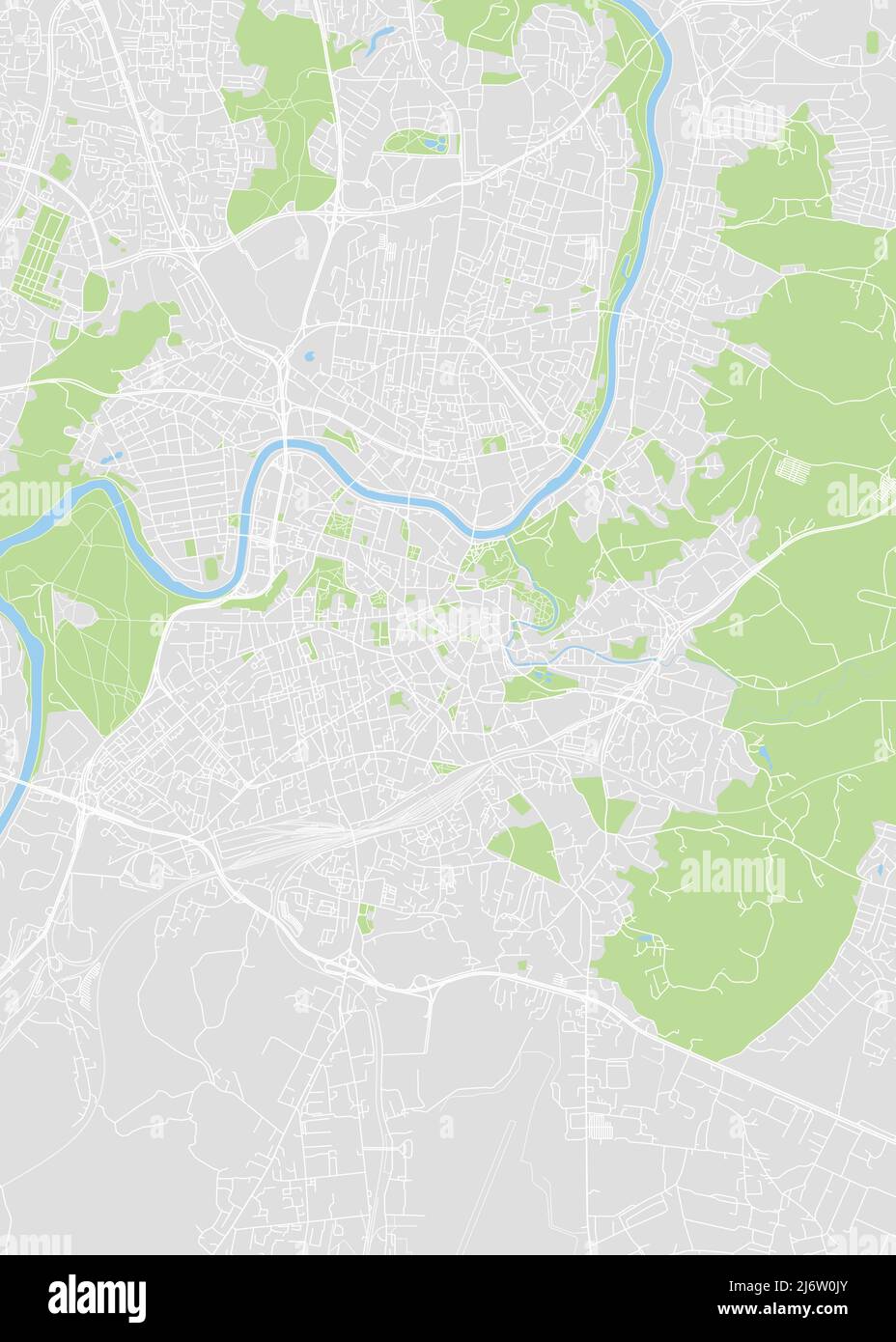 Stadtplan Vilnius, Farbplan, Vektorgrafik Stock Vektor