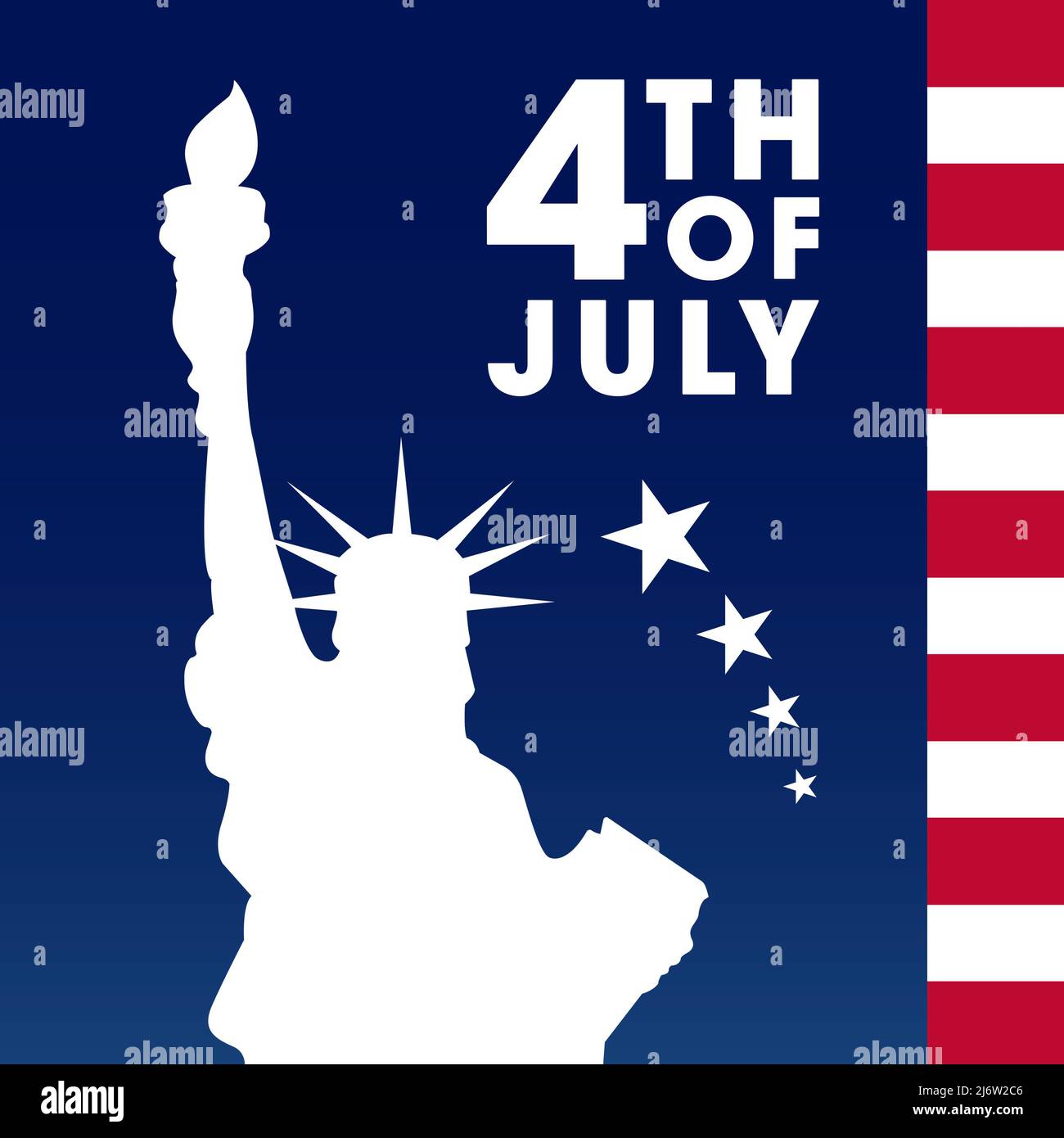 Unabhängigkeitstag Amerikas. Happy 4.. Juli USA, am 4. Juli. Sterne und Streifen von der US-Flagge. Karte, Poster, Banner, hohe Auflösung b Stockfoto