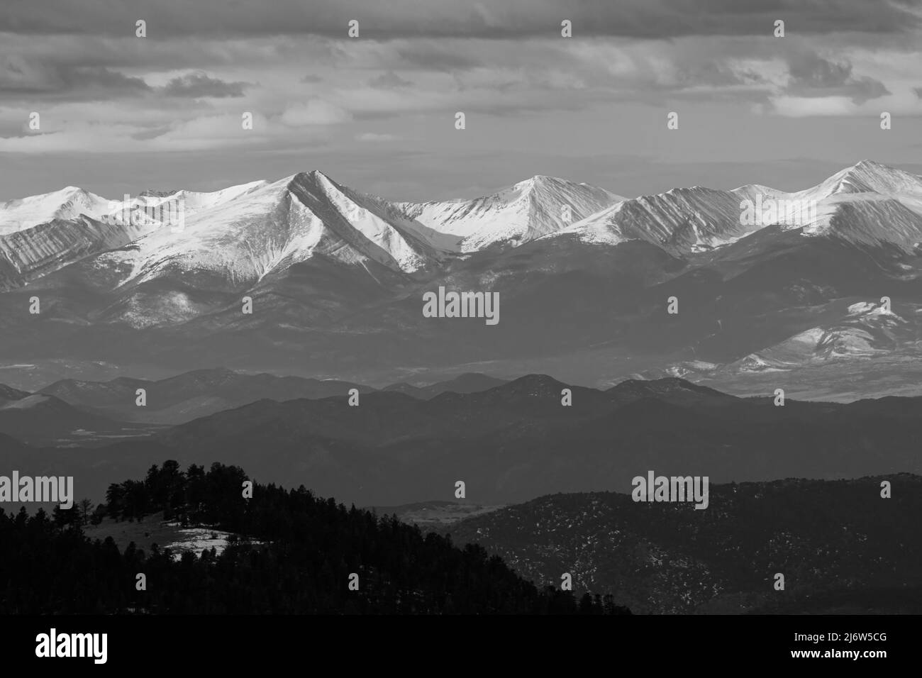 Schönes Licht auf der Sangre de Cristo Range von Colorado Stockfoto