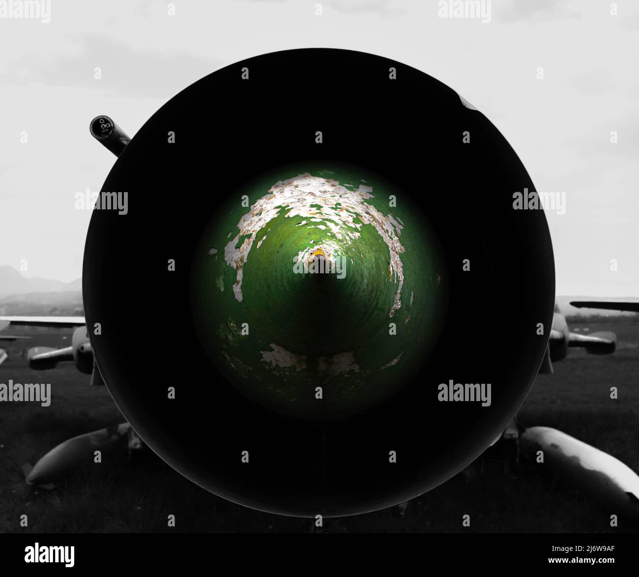 Exponiert zerstört von Mig-21MF der tschechoslowakischen Luftstreitkräfte im Freilichtmuseum Stockfoto