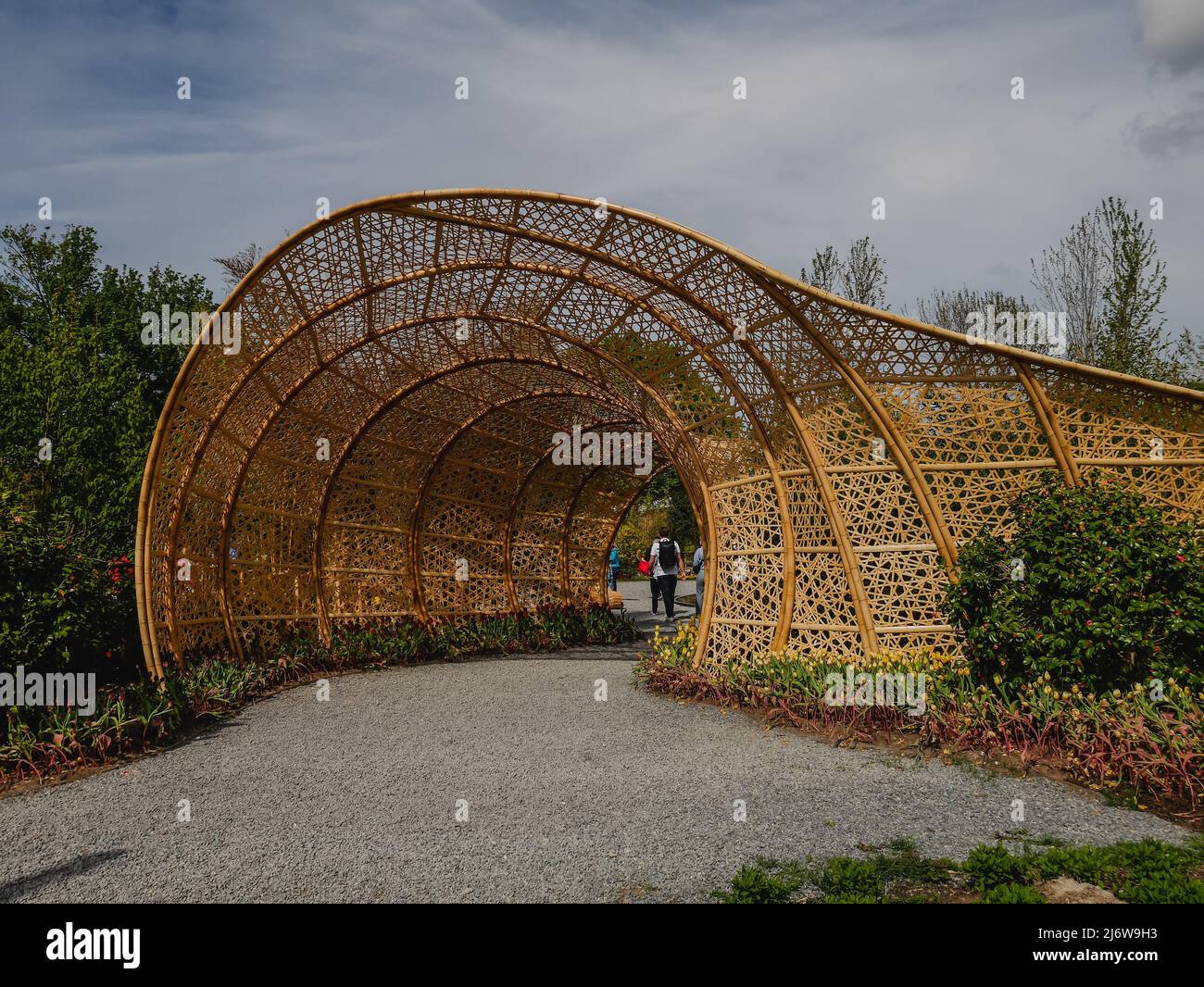 Bambustor auf der internationalen Gartenbau Floriade Expo in Almere 2022 Stockfoto
