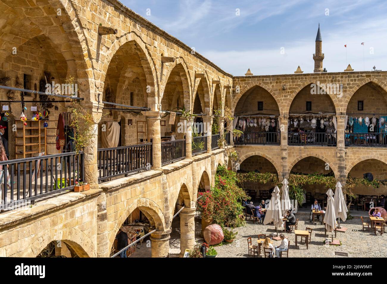 Die alte Karawanserei Büyük Han in Nord-Nikosia oder Lefkosa, Türkische Republik Nordzypern, Europa | die alte Karawanserei Büyük Han in Nord-Nikos Stockfoto