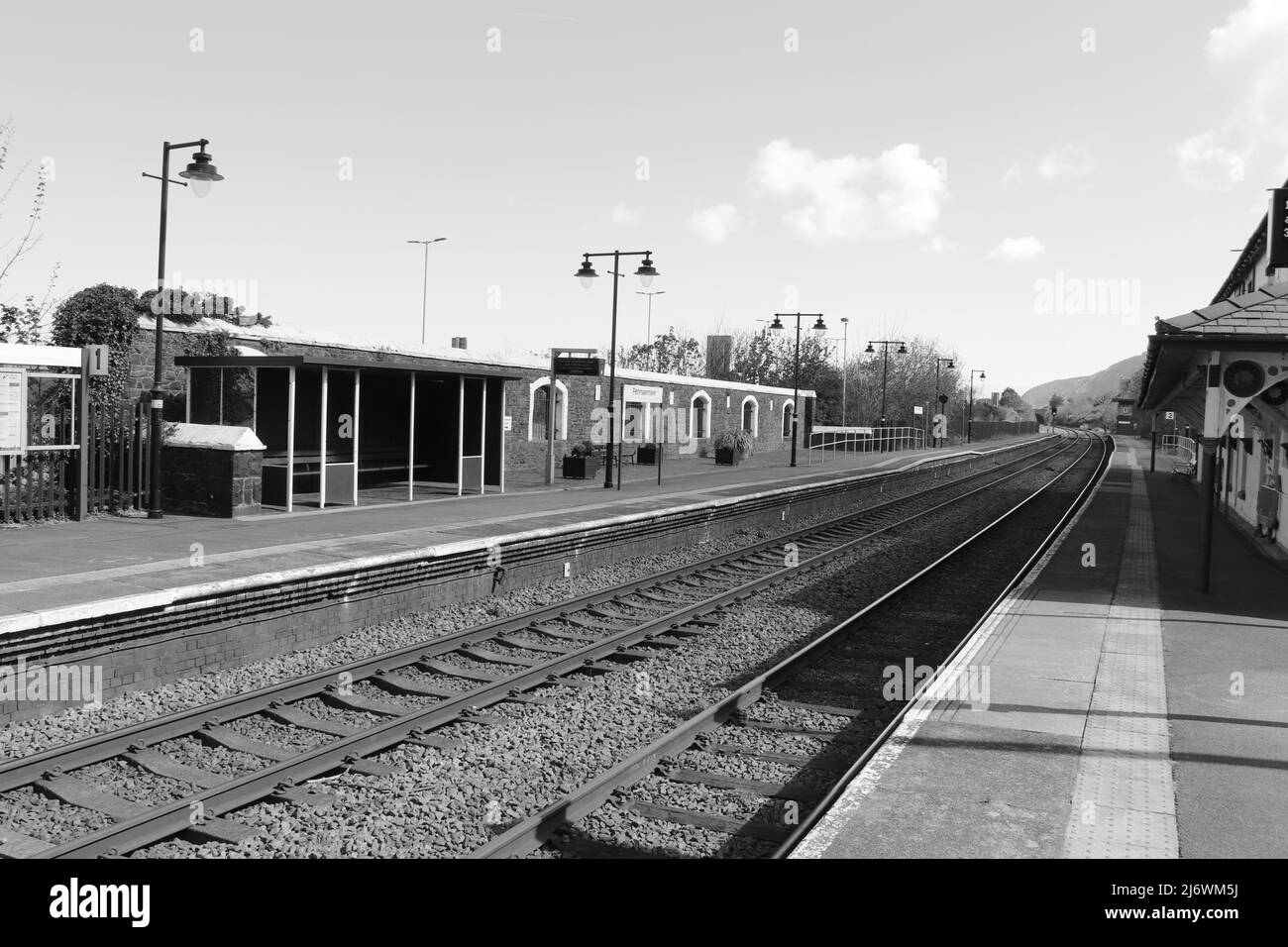 Penmaenmawr Railway Station North Wales Stockfoto