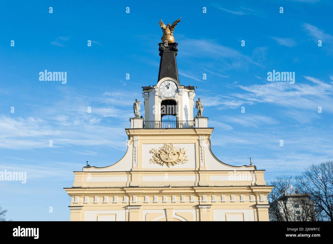Das Haupttor des Branicki-Palastes in Białystok, der Wojewodschaft Podlaskie, Polen Stockfoto