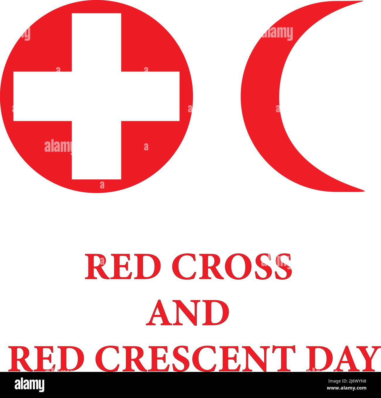 Welttag des Roten Kreuzes und des Roten Halbmonds. Mai 8. Vektorgrafik für Aktien Stock Vektor