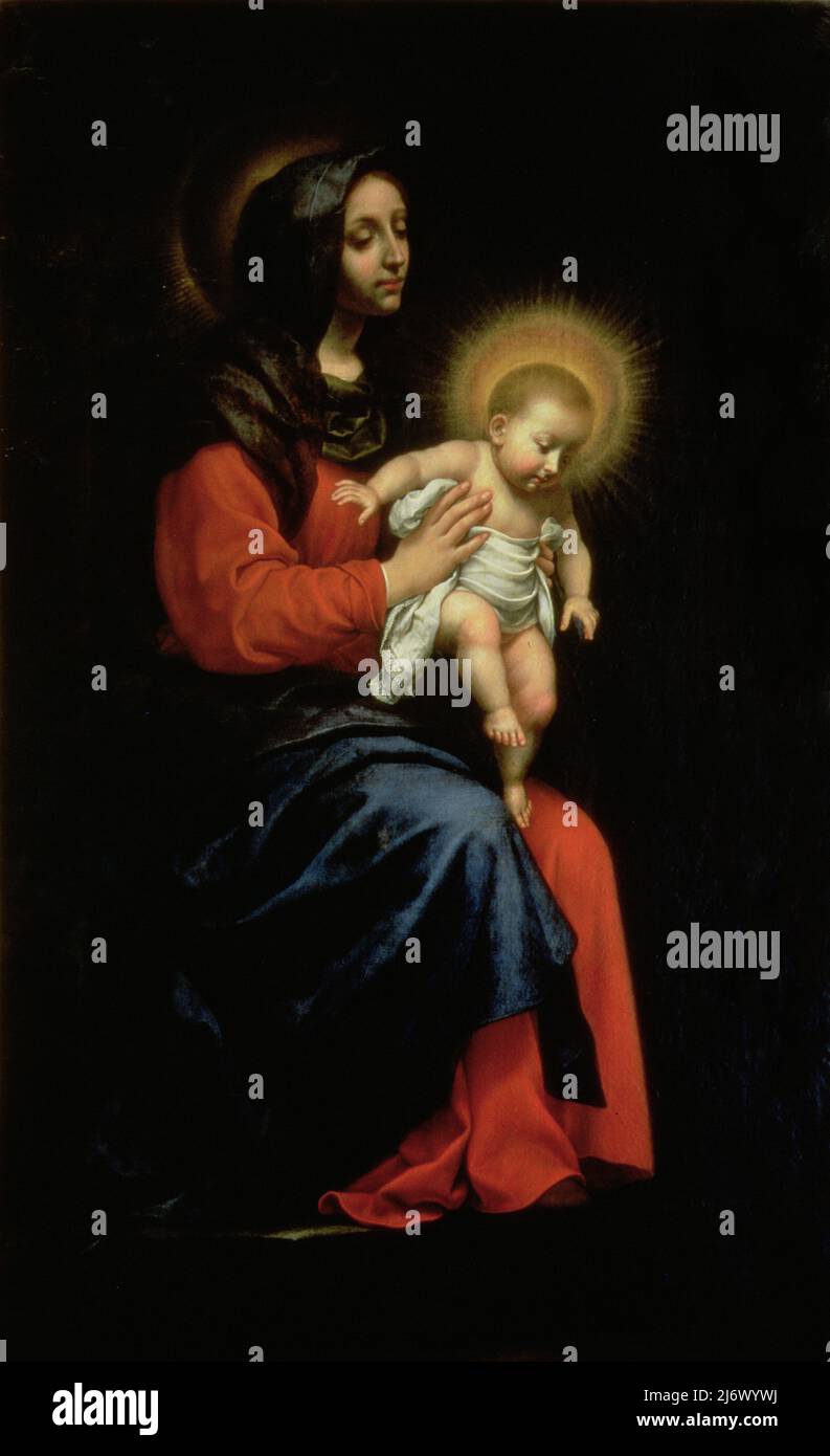 Allegorische Figur einer Tugend (Fresko) von Abate, Nicolo dell' (c.1509-71) & Fontana, Alberto (d.1558); Galleria e Museo Estense, Modena, Italien; Italienisch, urheberrechtlich geschützt. Stockfoto