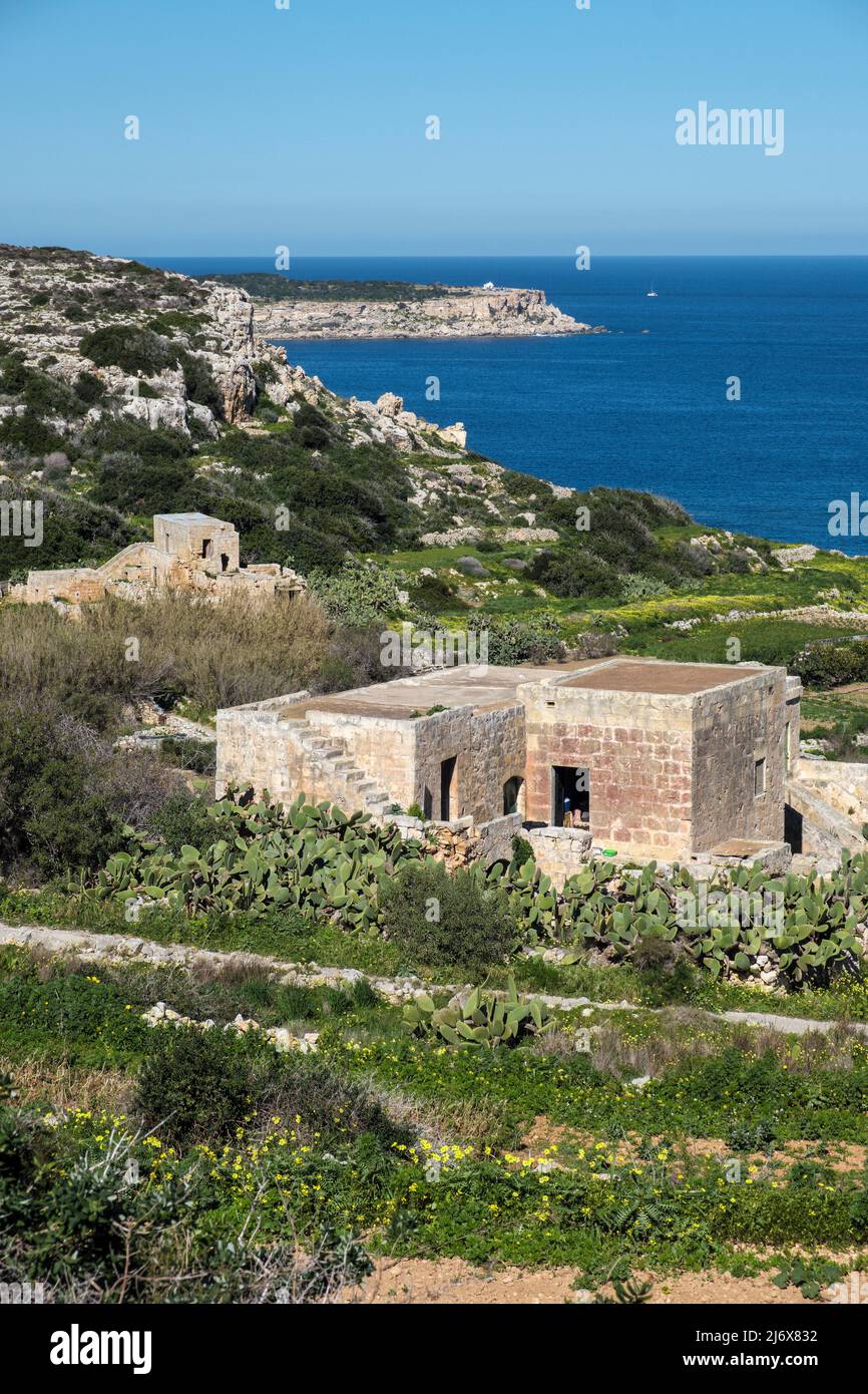 L-erba' Rziezet, ein typisches maltesisches Bauernhaus, Selmun, Malta Stockfoto