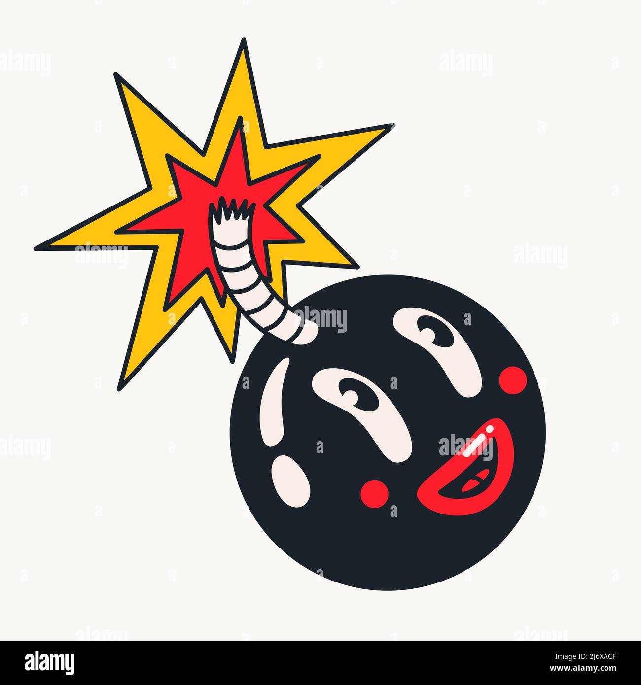 Cartoon Vektor lustig niedlich Comic-Figuren, niedlich Bombe. Stock Vektor
