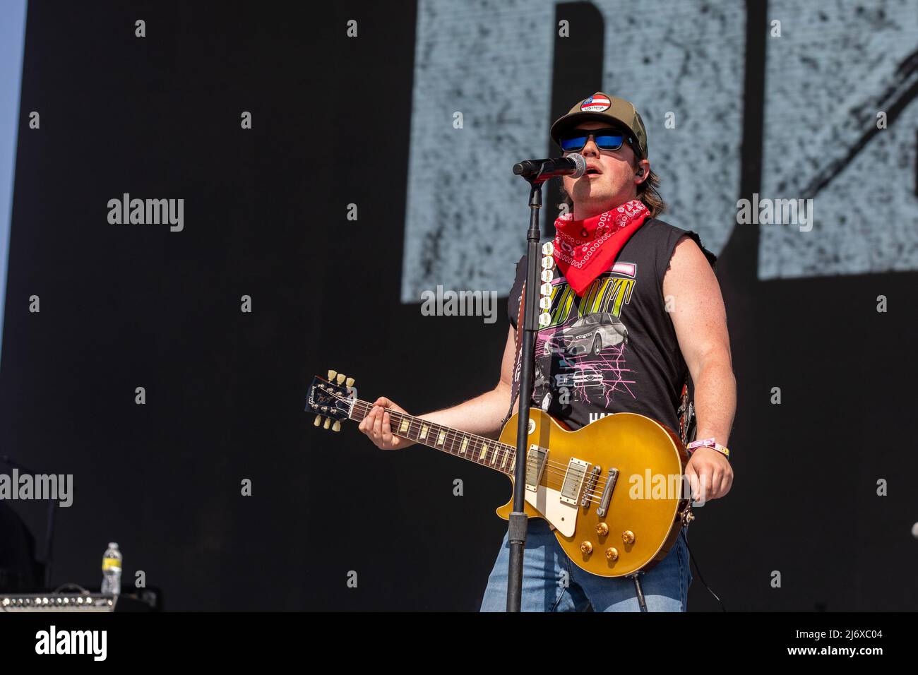 Travis Denning beim Stagecoach Music Festival am 30. April 2022 auf den Empire Polo Fields in Indio, Kalifornien (Foto: Daniel DeSlover/Sipa USA) Stockfoto