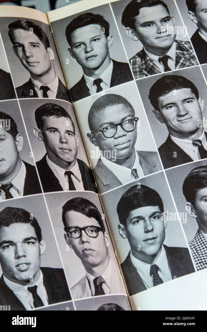 Jahrgang 1960s High School Jahrbuch, USA Stockfoto
