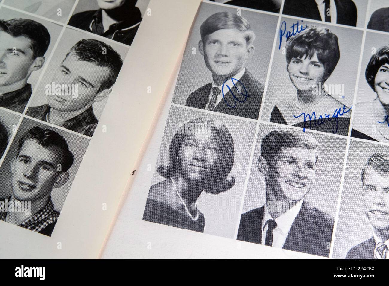 Jahrgang 1960s High School Jahrbuch, USA Stockfoto