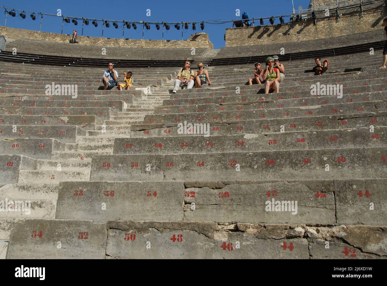 Detail des römischen Theaters von Orange, Südfrankreich Stockfoto