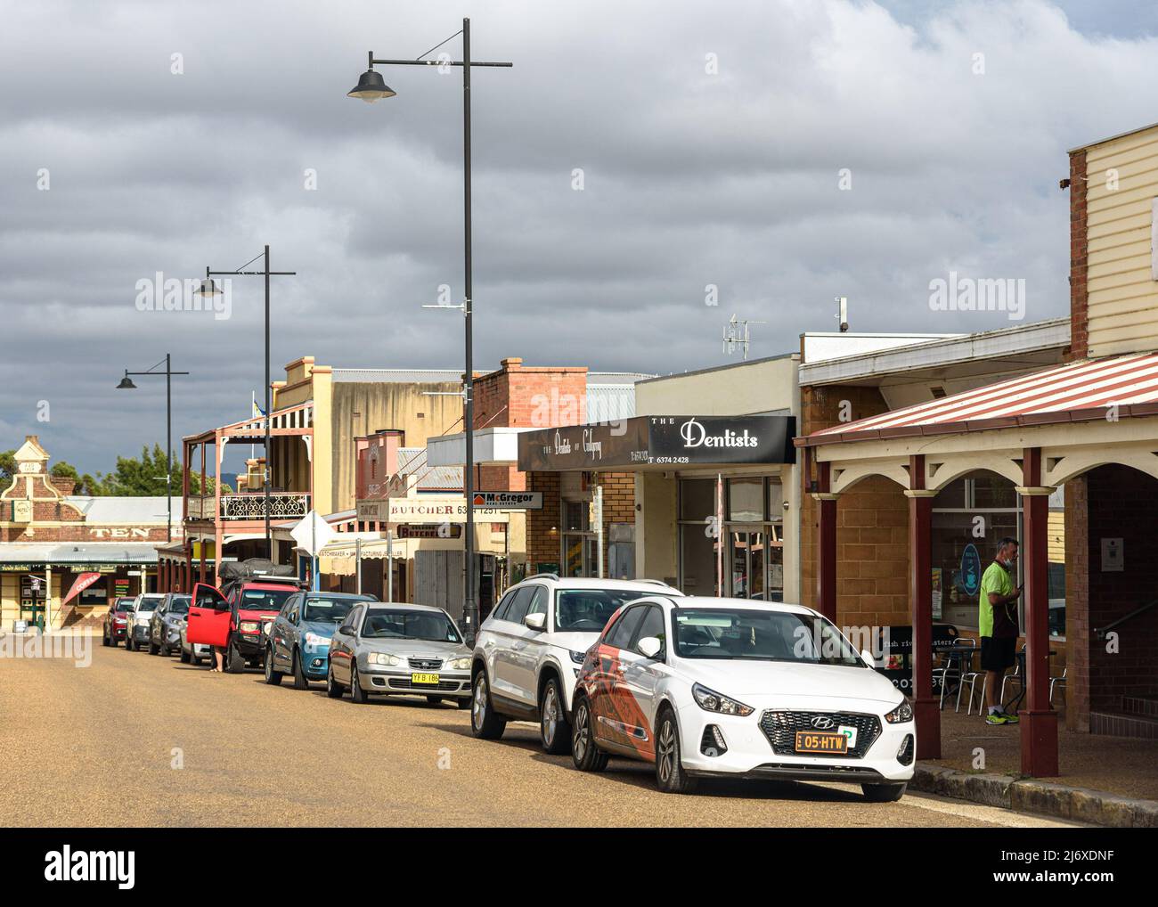 Geschäfte entlang der Mayne Street in Gulgong, New South Wales Stockfoto