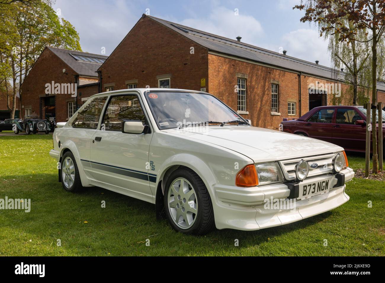 Ford Escort RS Turbo Series 1 ‘B73 NGW’ auf der April Scramble im Bicester Heritage Center am 23.. April 2022 ausgestellt Stockfoto