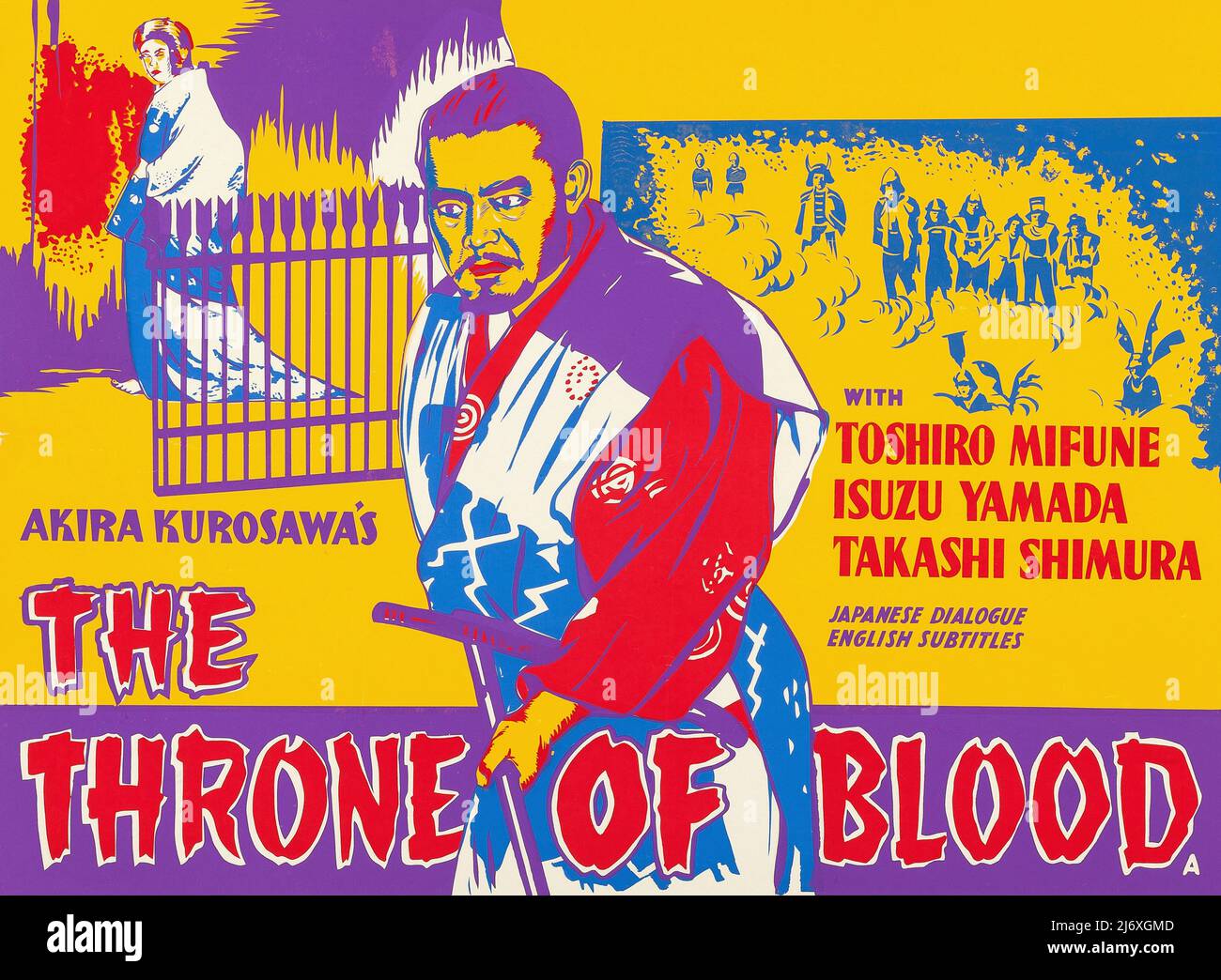 Vintage Film Poster for - Throne of Blood (1957). (Spider Web Castle) Regisseur: Akira Kurosawa Mit Toshiro Mifune, Stockfoto