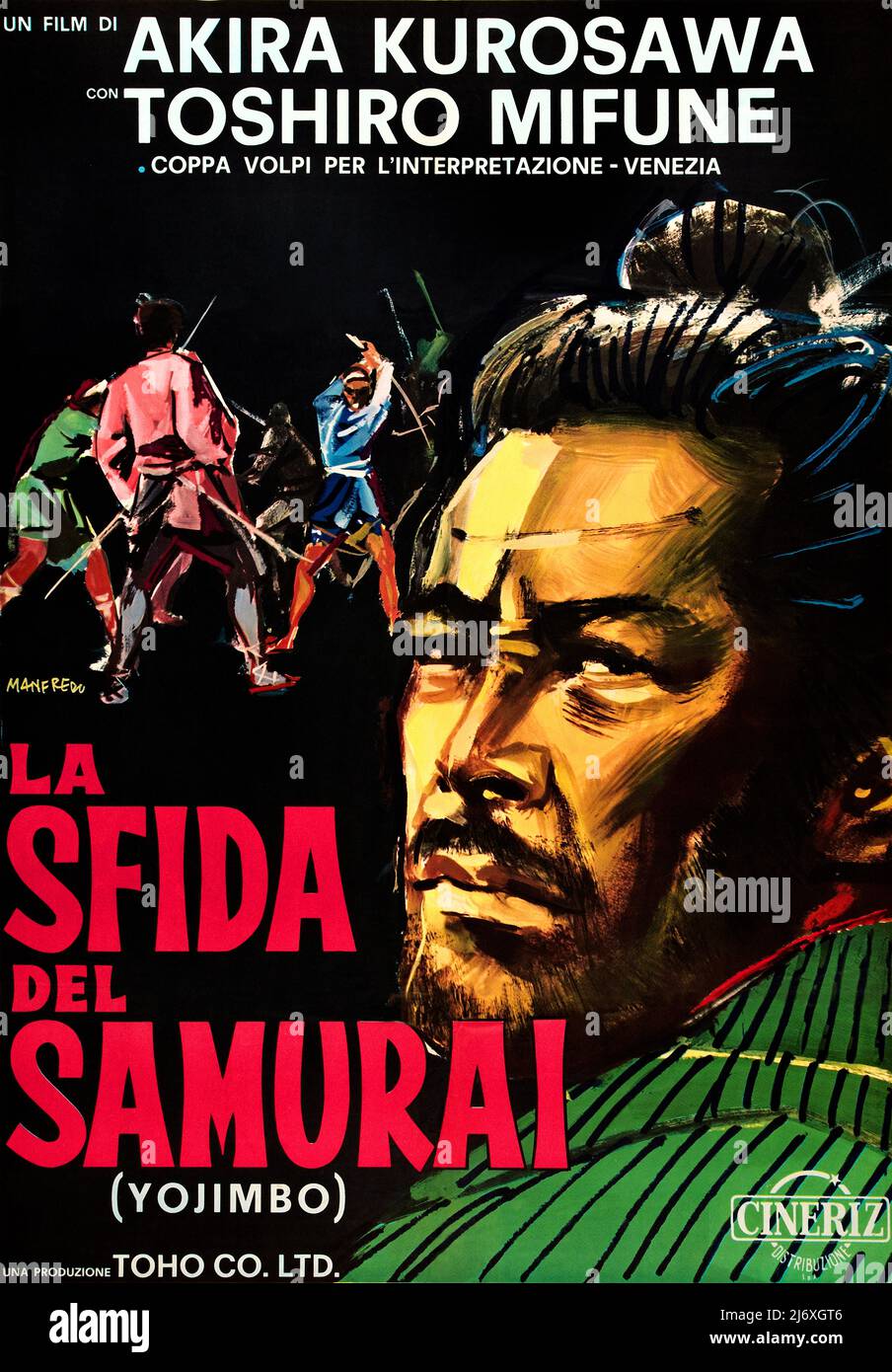 Vintage Italienisches Filmplakat für - Yojimbo (1961). Regie: Akira Kurosawa Stockfoto