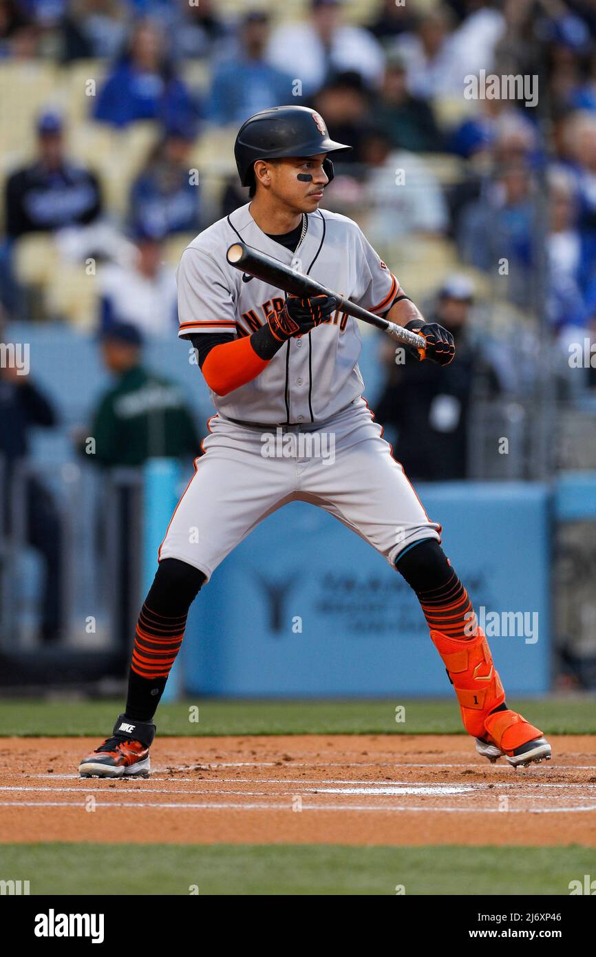 San Francisco Giants Shortstop Mauricio Duvon (1) zeigt während eines MLB-Spiels in der regulären Saison gegen die San Francisco Giants, Dienstag, 3. Mai 2022, Stockfoto