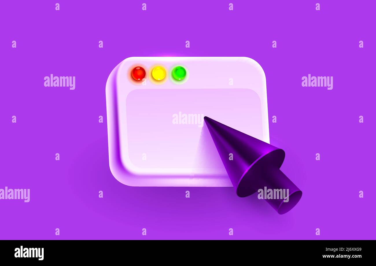 Frame Computer-Bildschirm, Cursor-Mausklick, Symbol Web-Frame. Vektorgrafik Stock Vektor