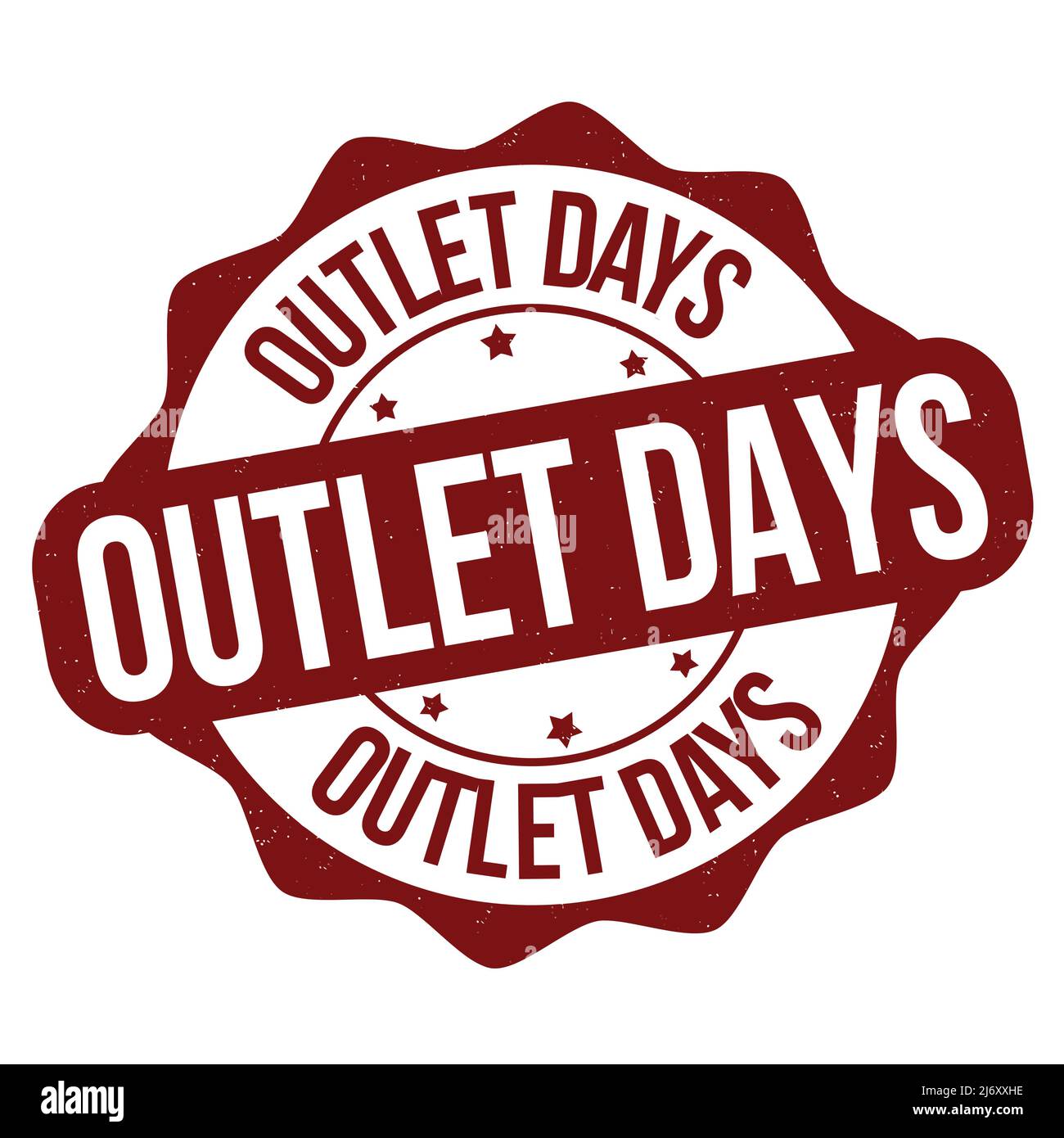 Etikett oder Stempel für Outlet Days auf weißem Hintergrund, Vektorgrafik Stock Vektor