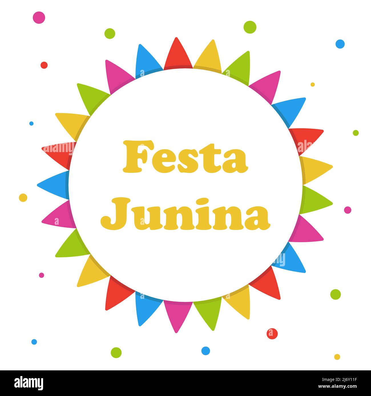 Brasilianische traditionelle Feier Festa Junina Illustration mit Party Flags Festa de Sao Joao Grußkarte Stockfoto