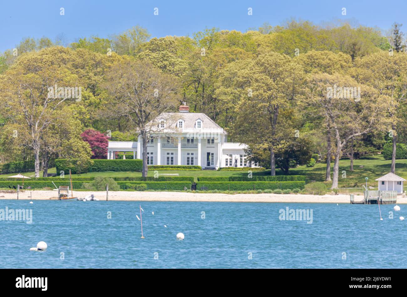 15 Harbour Lane vom Wasser aus Stockfoto