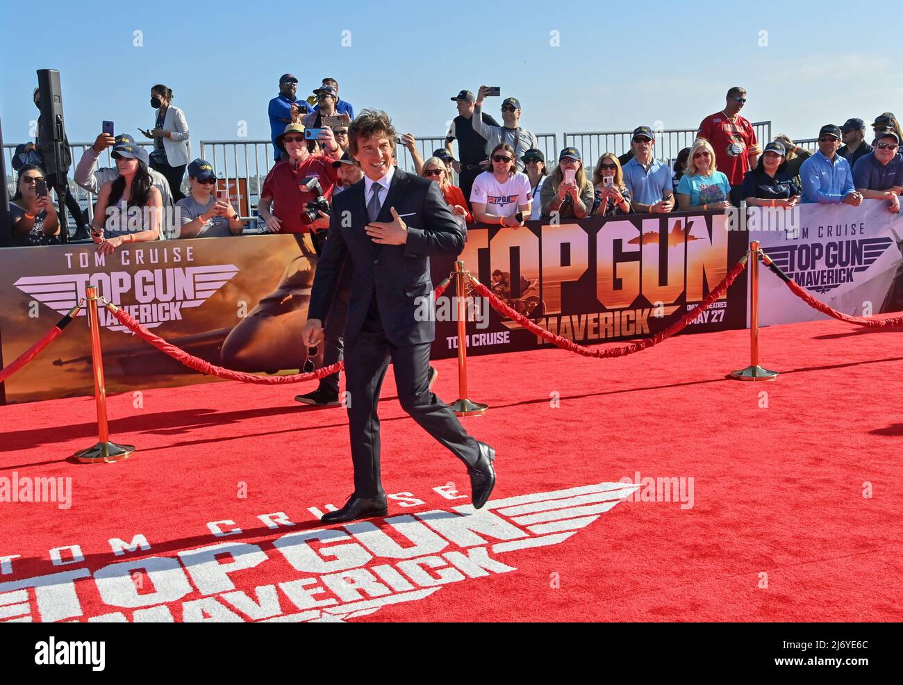 Darsteller Tom Cruise nimmt am Mittwoch, den 4. Mai 2022, an der Premiere des Filmdramas „Top Gun: Maverick“ auf der USS Midway in San Diego, Kalifornien, Teil. Foto von Jim Ruymen/UPI Stockfoto