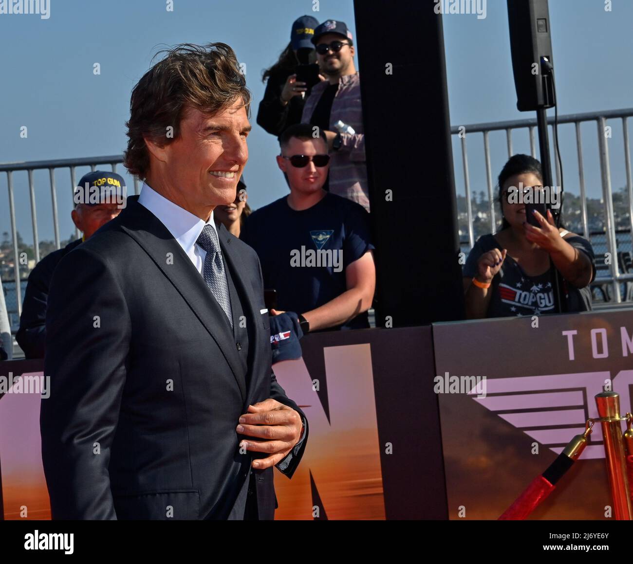 Darsteller Tom Cruise nimmt am Mittwoch, den 4. Mai 2022, an der Premiere des Filmdramas „Top Gun: Maverick“ auf der USS Midway in San Diego, Kalifornien, Teil. Foto von Jim Ruymen/UPI Stockfoto