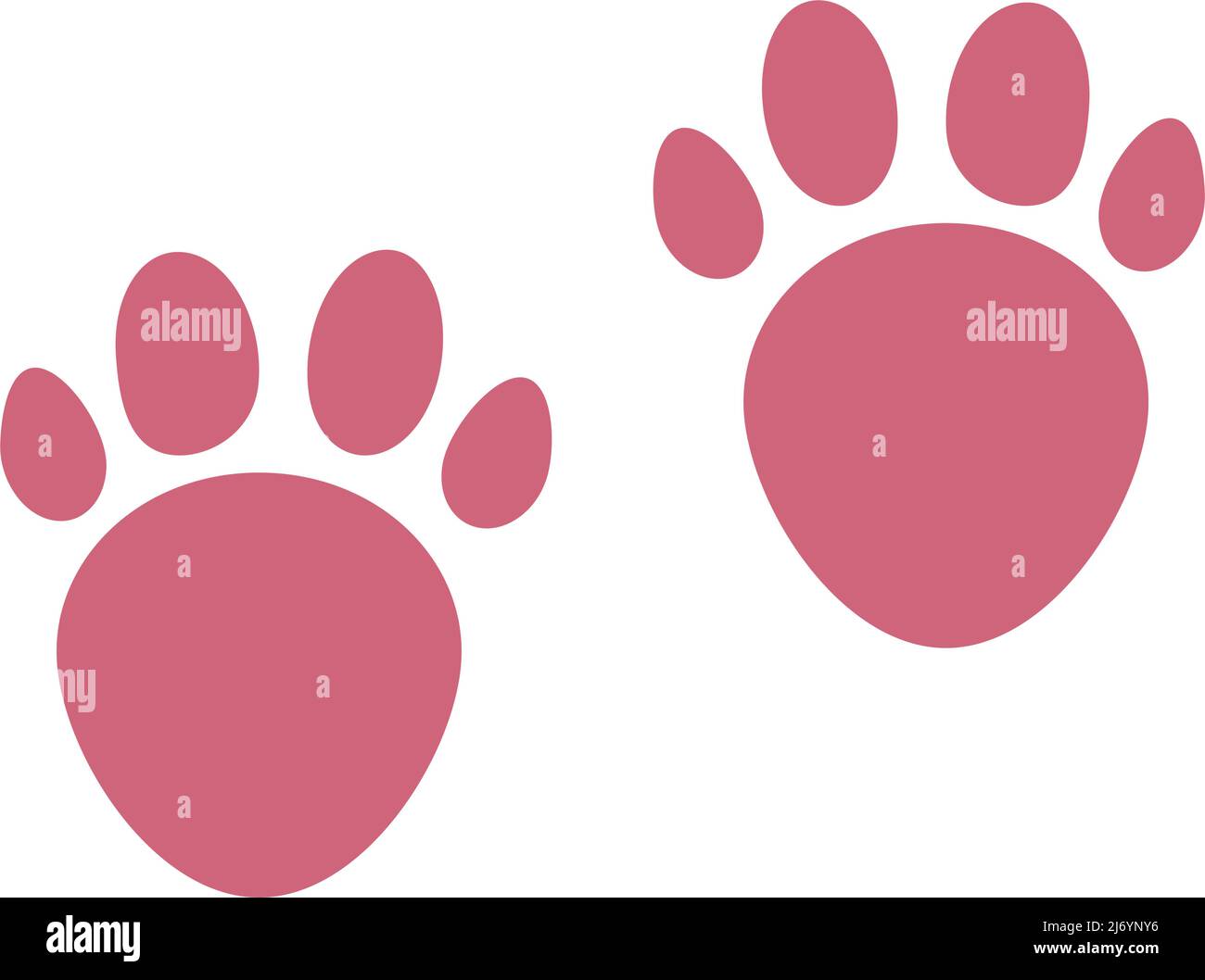 Paw-Symbole für Katzen und Hunde. Fußabdrücke von Tieren. Bearbeitbarer Vektor. Stock Vektor