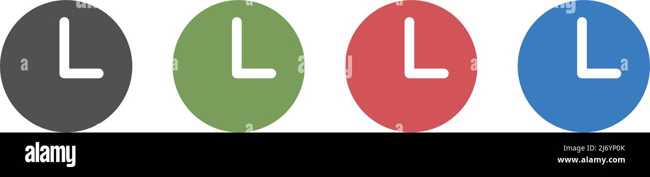 Uhr und Uhrsymbol eingestellt. Timer und Stoppuhren. Bearbeitbarer Vektor. Stock Vektor