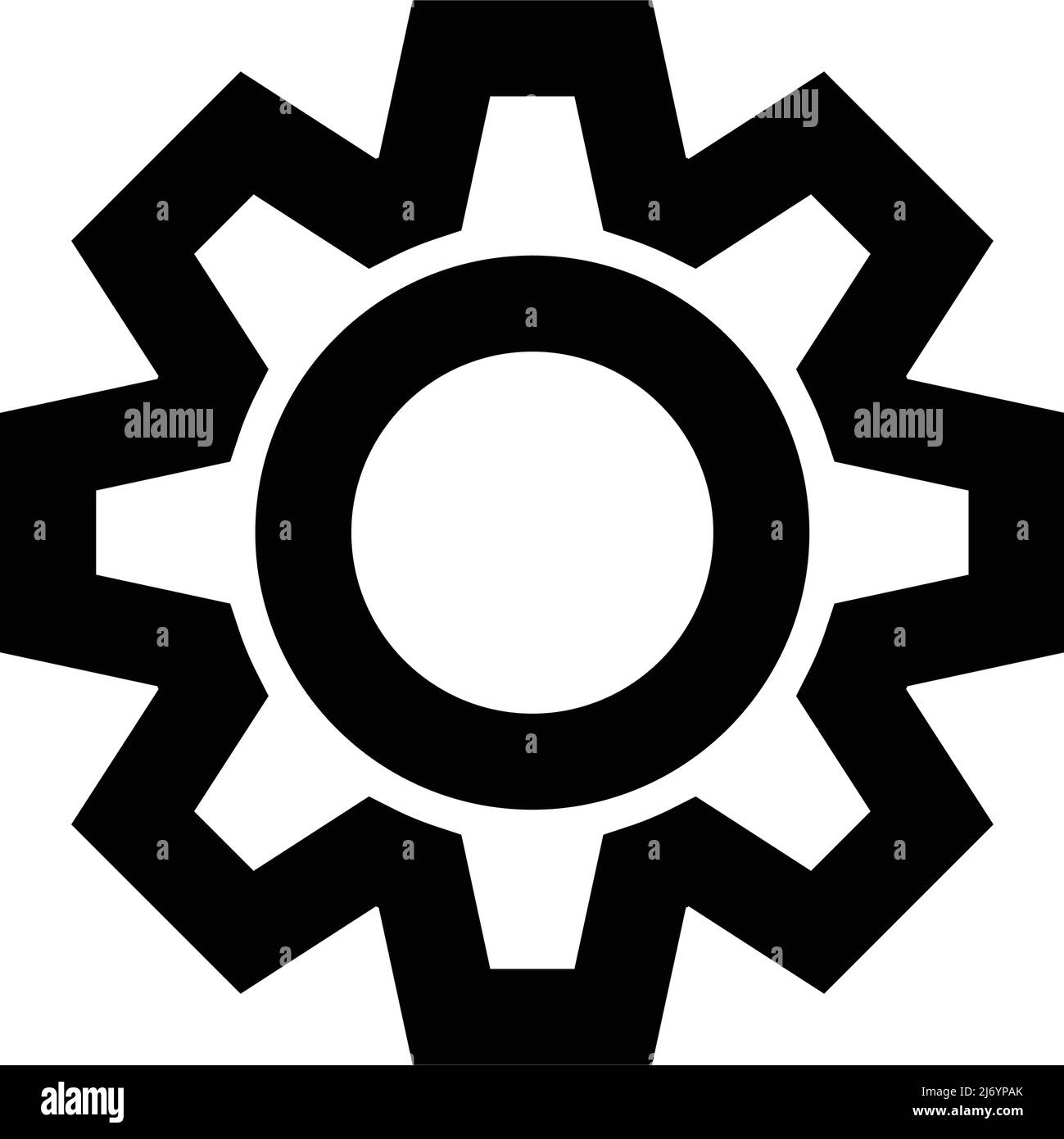 Symbol für die Zahnradsilhouette. Anpassbare Symbole. Editierbare Vektoren. Stock Vektor