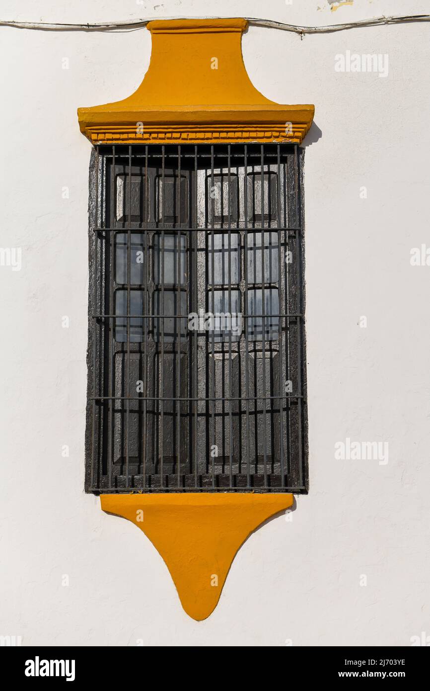 Fenster im Kolonialstil, Kolonialstadt Campeche, Mexiko Stockfoto