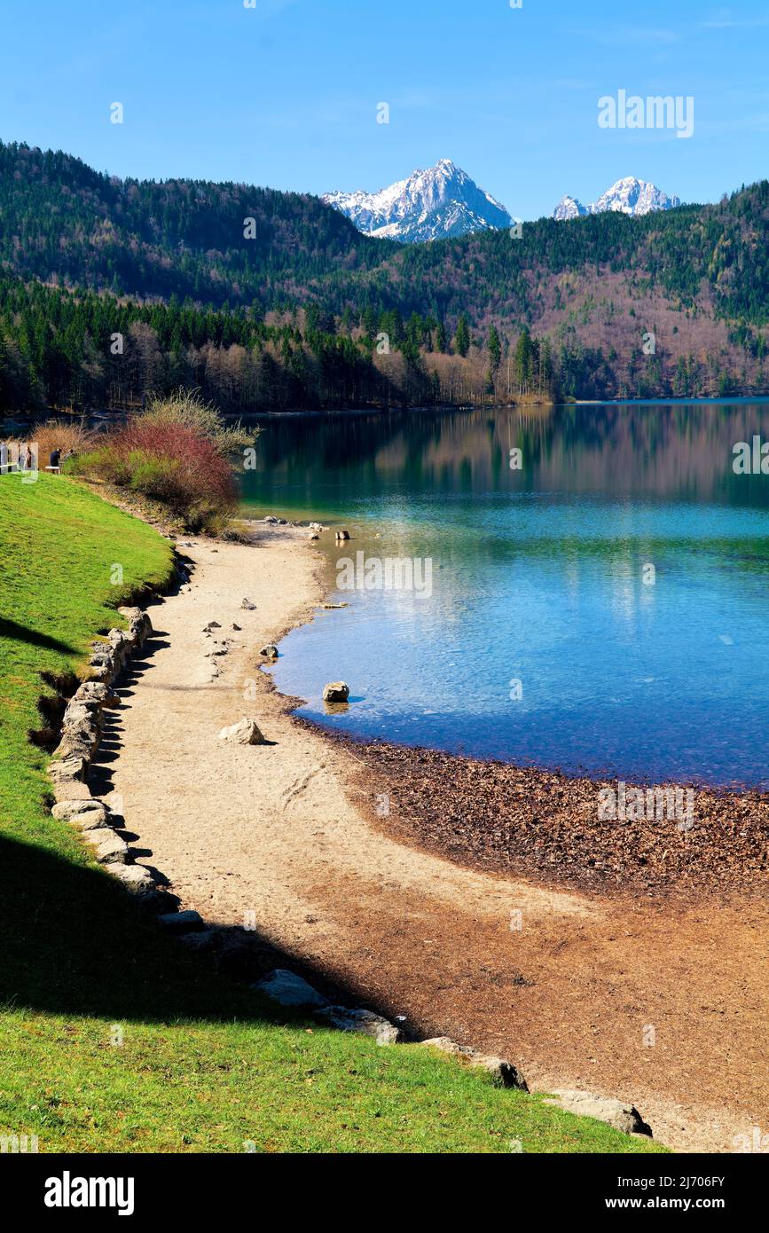 Deutschland Bayern Romantische Straße. Fussen. Alpsee Stockfoto