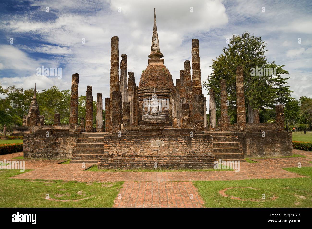 Wat Sa Si in Sukhothai, Thailand. Stockfoto