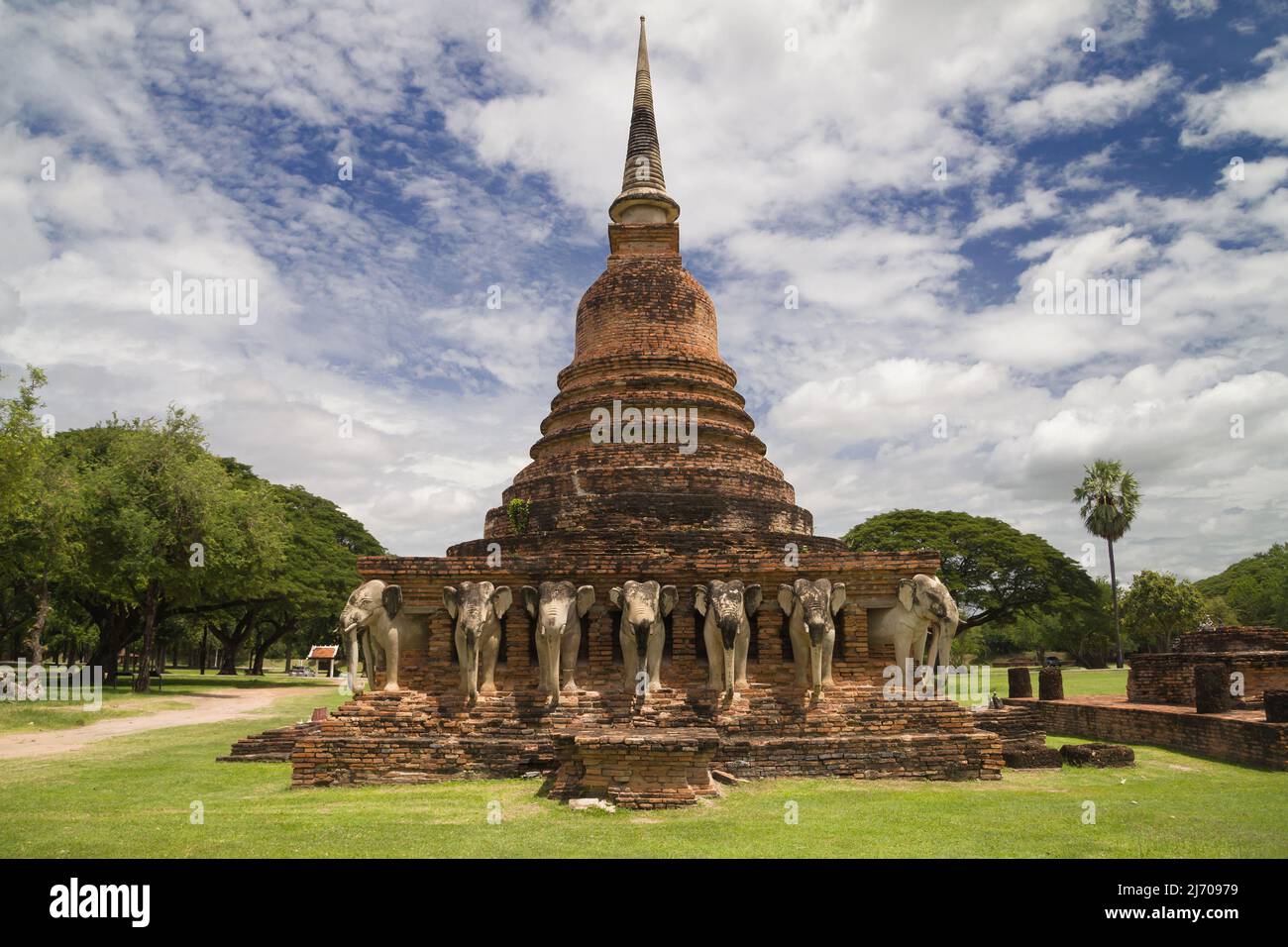 Wat Sorasak in Sukhothai, Thailand. Stockfoto