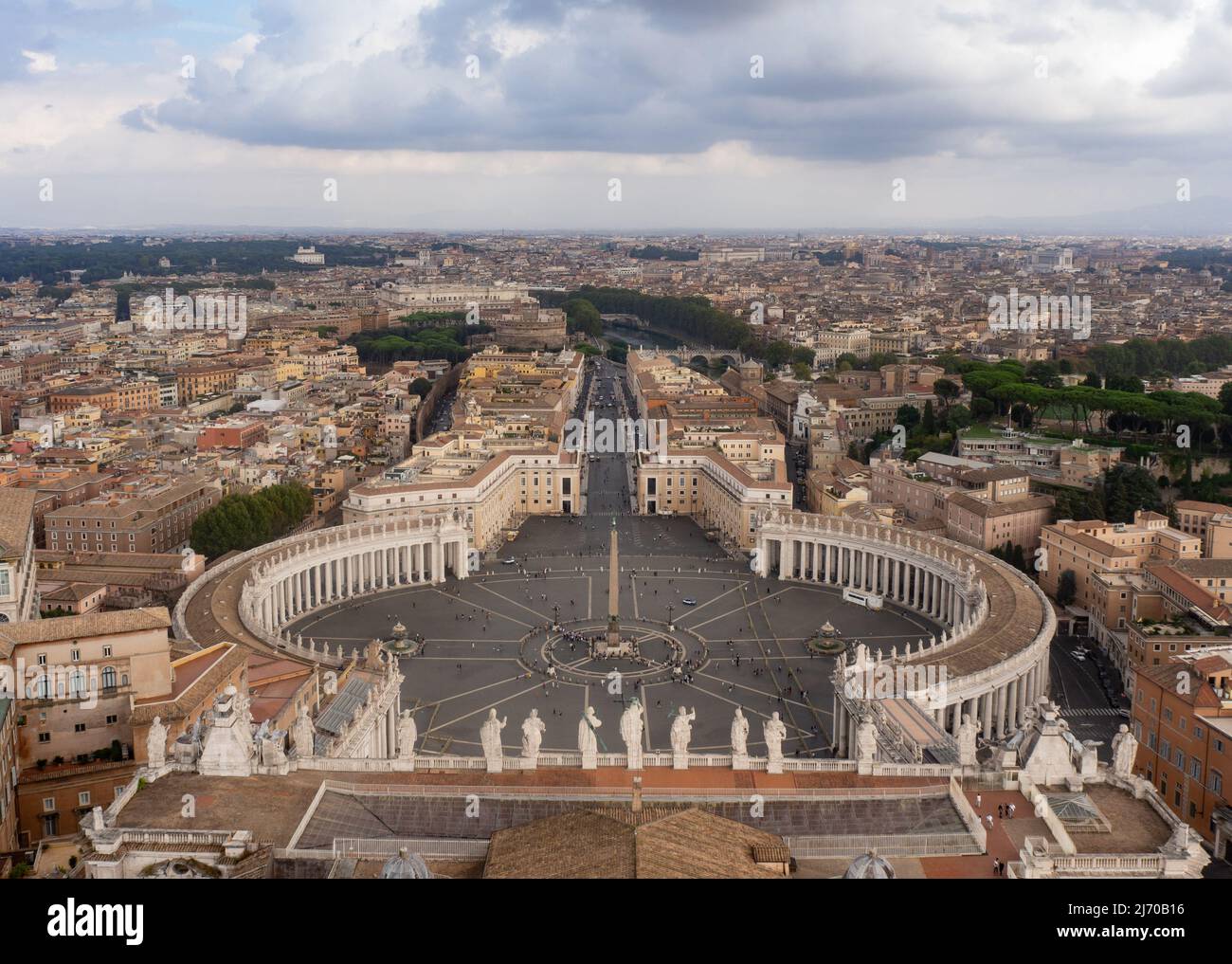 Roma und Piazza San Pietro von der Basilica di San Pietro Stockfoto