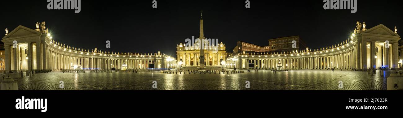 Piazza San Pietro e Basilica di San Pietro, Roma Stockfoto