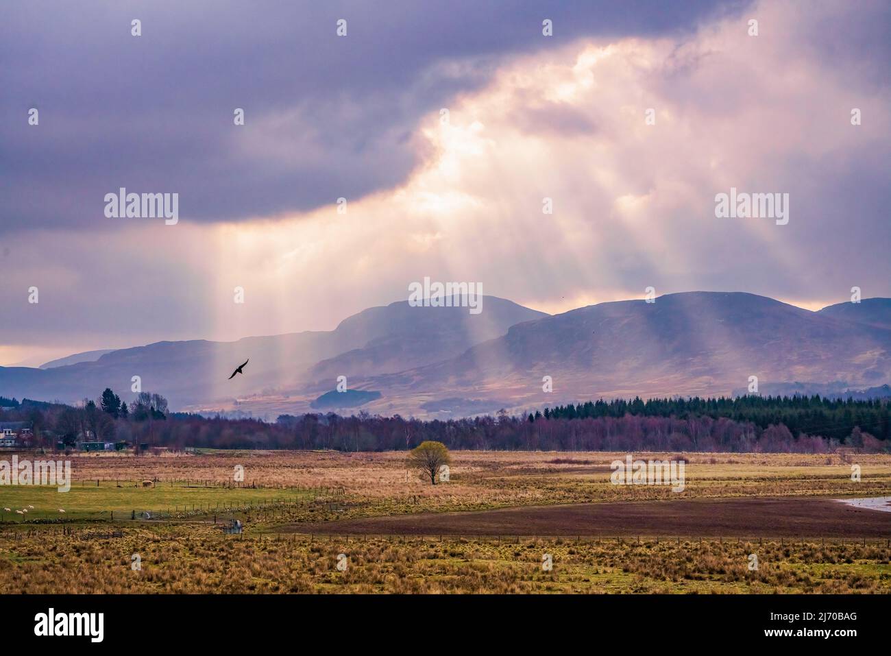 Eine Pause in den Wolken in der schottischen Highlands-Szene Stockfoto